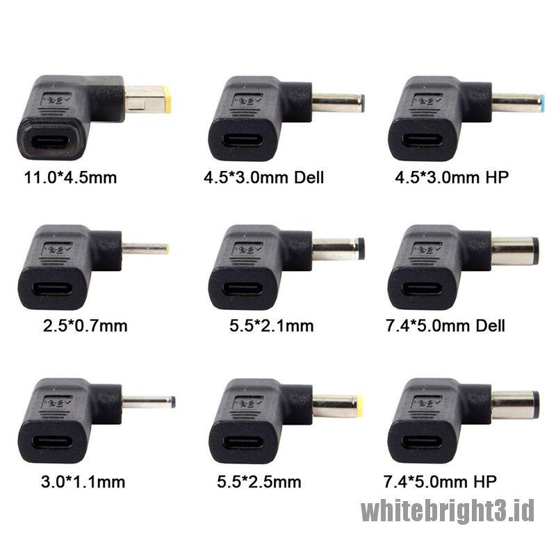 &lt; White3 &gt; adapter Konverter charger Laptop usb Tipe-c female dc power jack