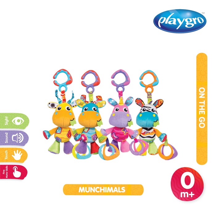 Playgro Baby Munchimal 4 Asst Clip Strip - Mainan Gantung Stroller Anak 0m+