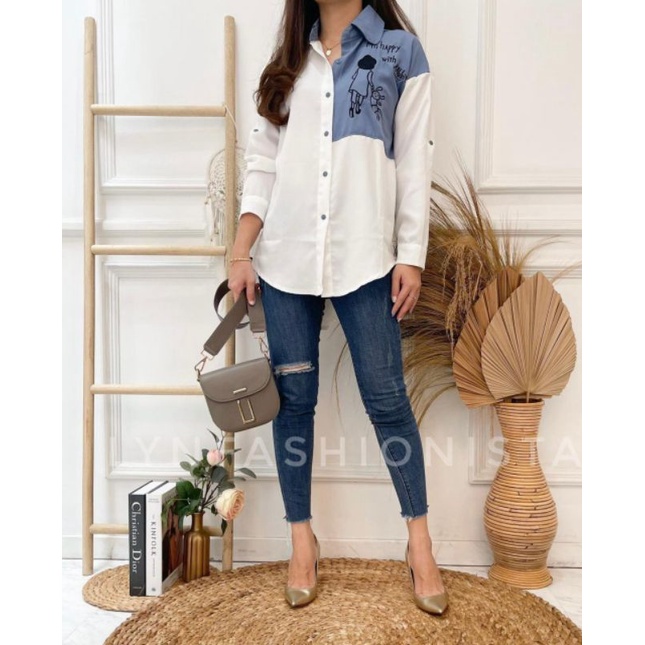 LYNFASHIONISTA-KEMEJA WANITA KOREAN STYLE/ATASAN CASUAL WANITA/891