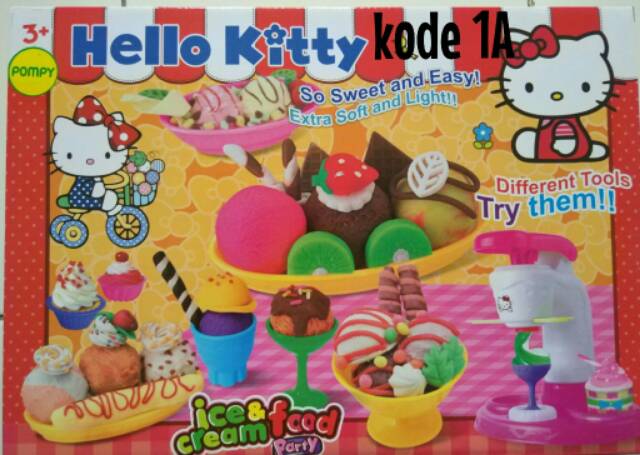 Mainan ice cream &amp; food party hello kitty