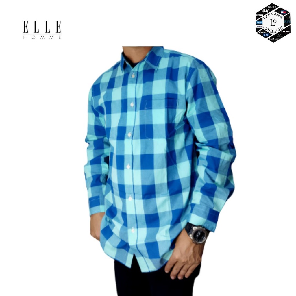 KEMEJA PRIA KOTAK BIRU MUDA