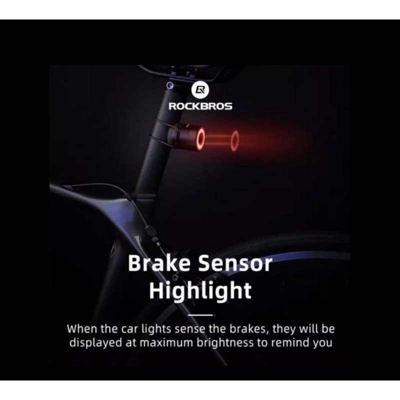 Rockbros Q3 lampu sepeda belakang Smart Brake bukan Q5