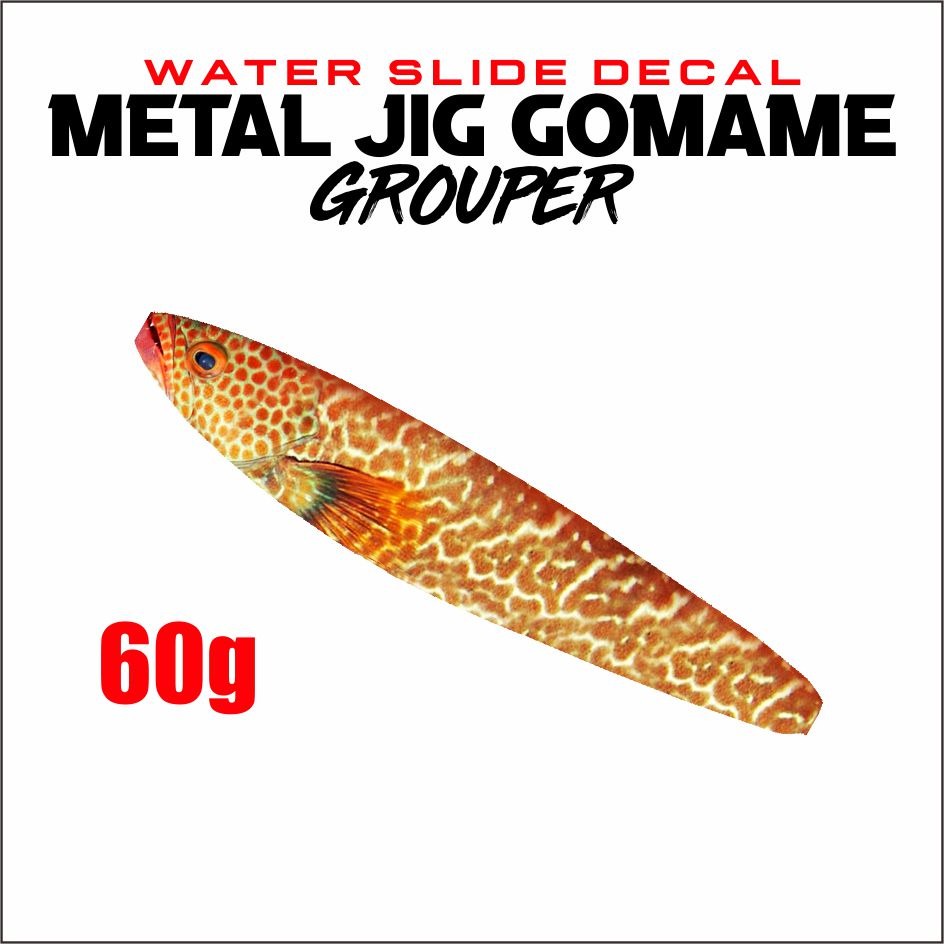 Gomame Grouper Water Slide Decal Metal Jig 60g 80g 100g