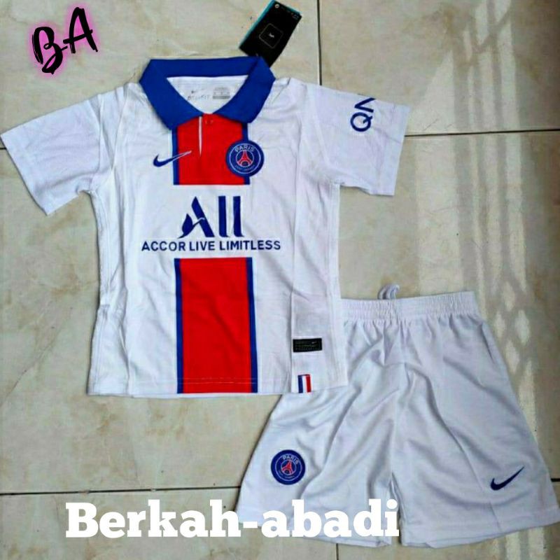 SETELAN JERSEY CELANA PSG PARIS AWAY KIDS PREMIUM QUALITY - GO SUPER BAJU KAOS BOLA ANAK KIDS  2021