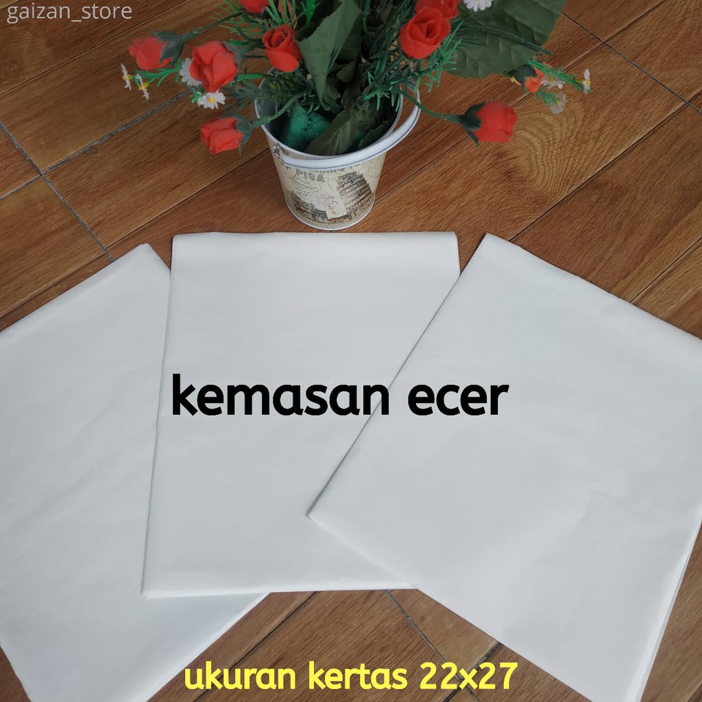 

Kertas nasi ukuran 22x27 POLOS Kertas bungkus burger kebab food grade laminasi isi 100 lbr