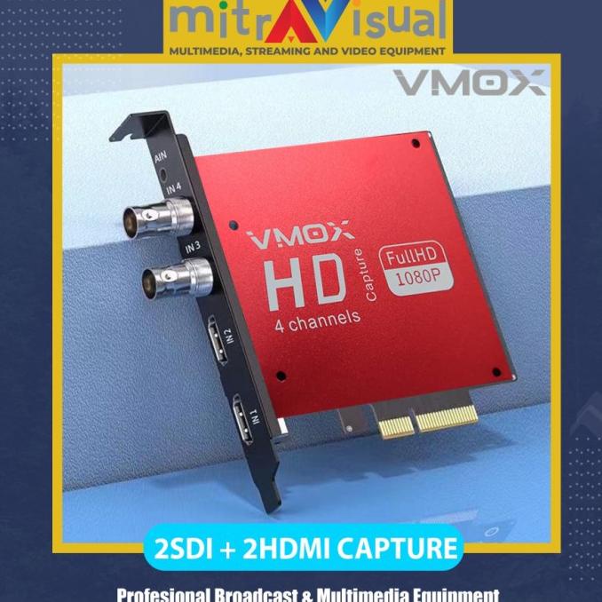 VMOX 4CH 2SDI+2HDMI PCIE Capture Card 1080P Support Vmix OBS Wirecast