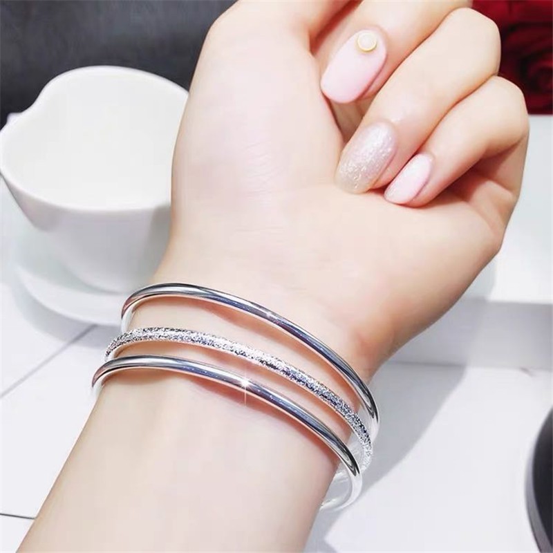 Plated S925 Sterling Silver Bracelet Female Solid Valentine's Day Gift Ornament