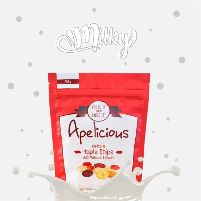 Kripik Apelicious Apple Chips Milky / snack / cemilan / keripik