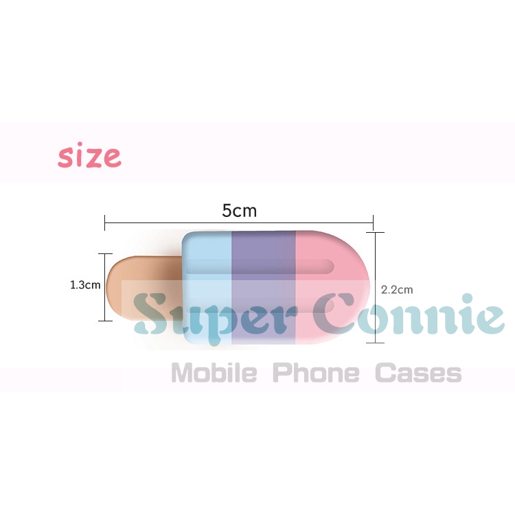 Pelindung Kepala Kabel Data/Charger Usb Bentuk Kartun Es Krim Lucu