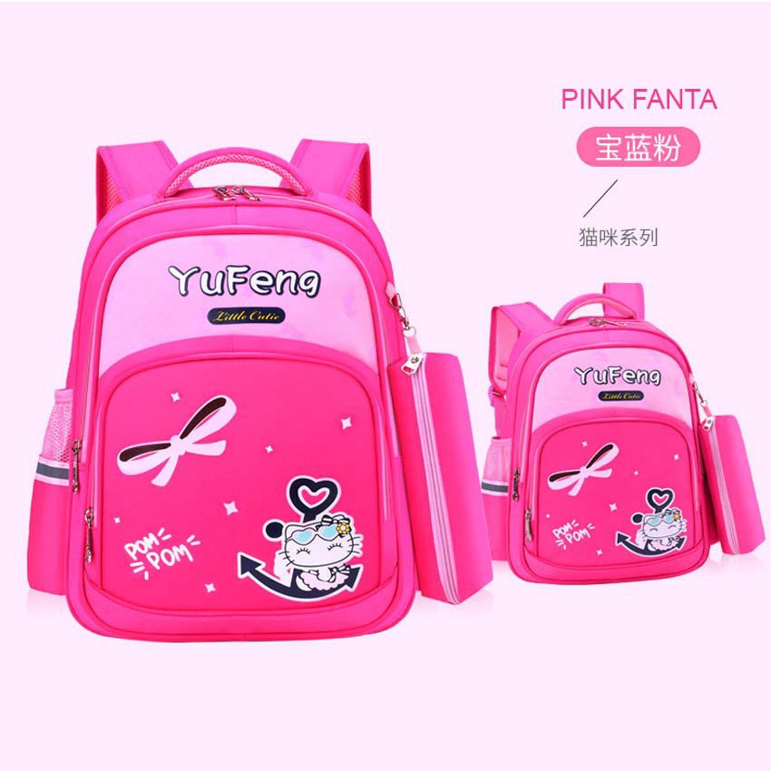 Tas Ransel Sekolah Karakter fashion Anak yufeng dan kucing