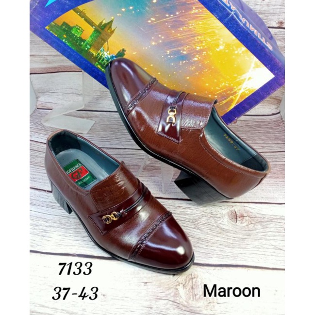 Sepatu pantofel kulit asli pria hak tinggi giofrance 7133
