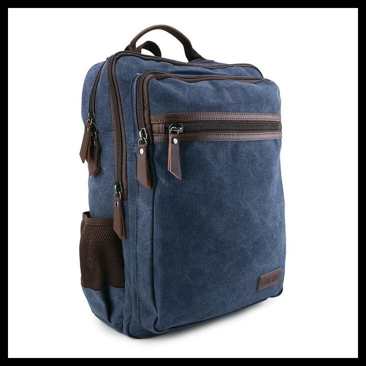 URBAN STATE - CANVAS PU LAPTOP BACKPACK - NAVY
