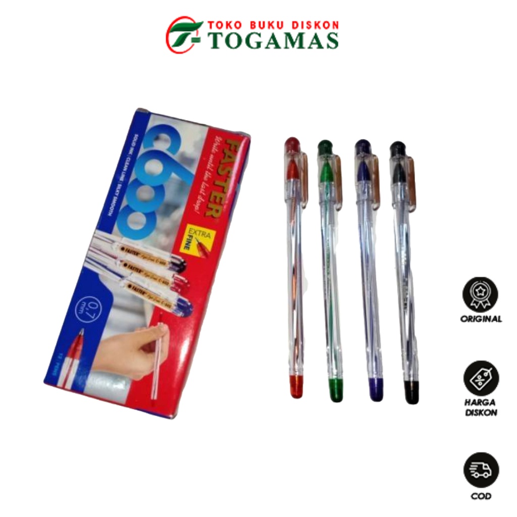 

TERLARIS !!! BALLPEN BOLPOINT C600 HITAM FASTER