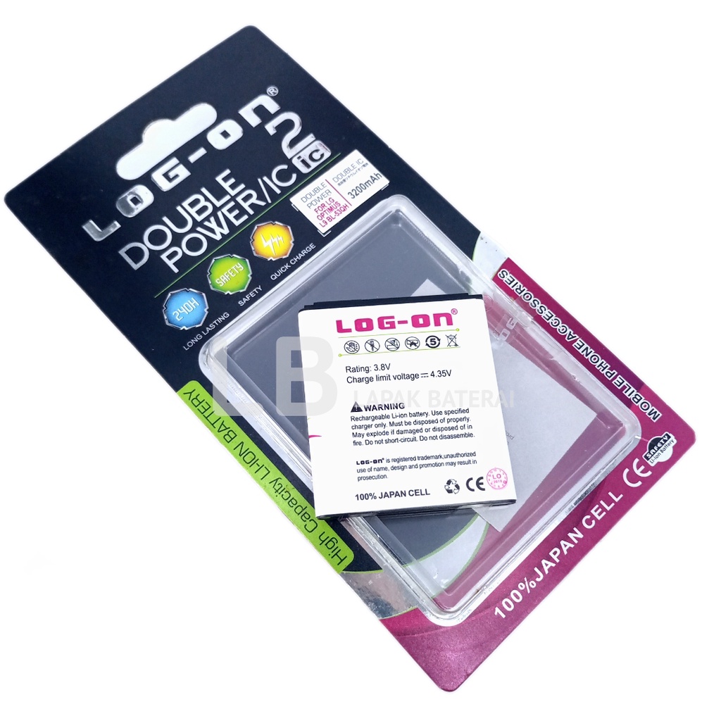 LOG  -ON LG BL53QH Optimus L9 | P760 | P765 | P768 Baterai Double IC Protection Battery Batre