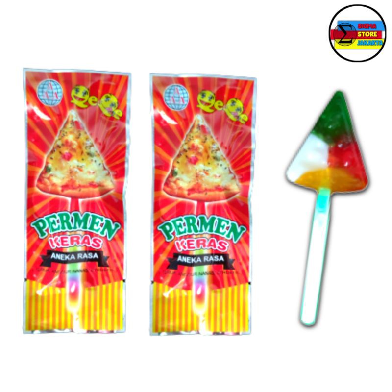 Permen Lolipop Jadul Lightstick Pizza - Permen Lollipop Pizza Aneka Rasa Buah