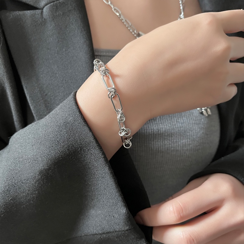 Gelang Rantai Cincin Bahan Titanium Steel Multilayer Untuk Pasangan