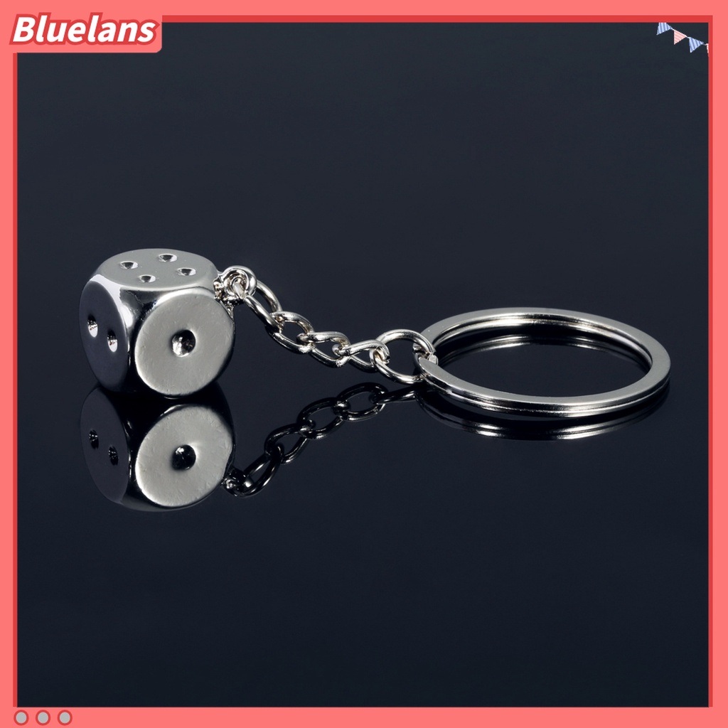 Gantungan Kunci Bentuk Dadu Enam Sisi Bahan Metal Alloy Untuk Dekorasi Mobil