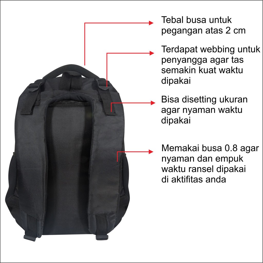 Tas Punggung Laptop Model Ransel Polo Global Pria Wanita Unisex Free Raincover Bahan Waterproof - 9771