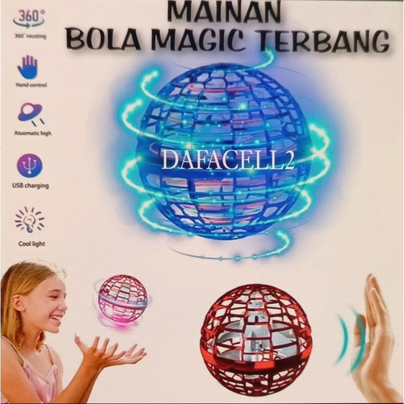 Flying Nova Boomerang Spinner Bola Terbang Drone Flying Ball Flying Nova Pro UFO Ball Drone LED Gyro