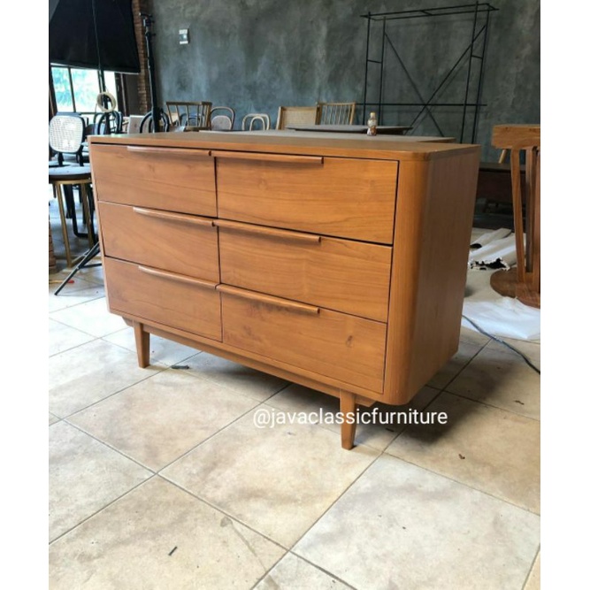 BUFET TV MINIMALIS RETRO NAKAS VINTAGE BAHAN  KAYU JATI UKURAN 120x80cm-1