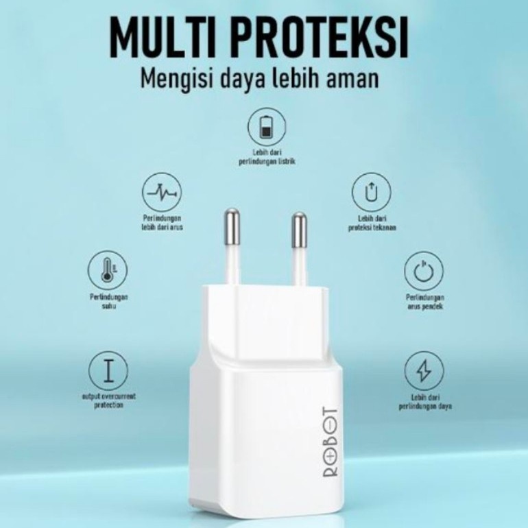 BATOK CHARGER ROBOT ORIGINAL 1USB DAN 2USB UNIVERSAL MANTUL MURAH MERIAH ORIGINAL