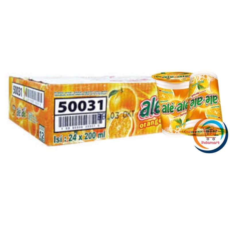 1 Dus Isi 24 pcs Ale Ale Minuman Rasa Buah Jeruk 190 ml