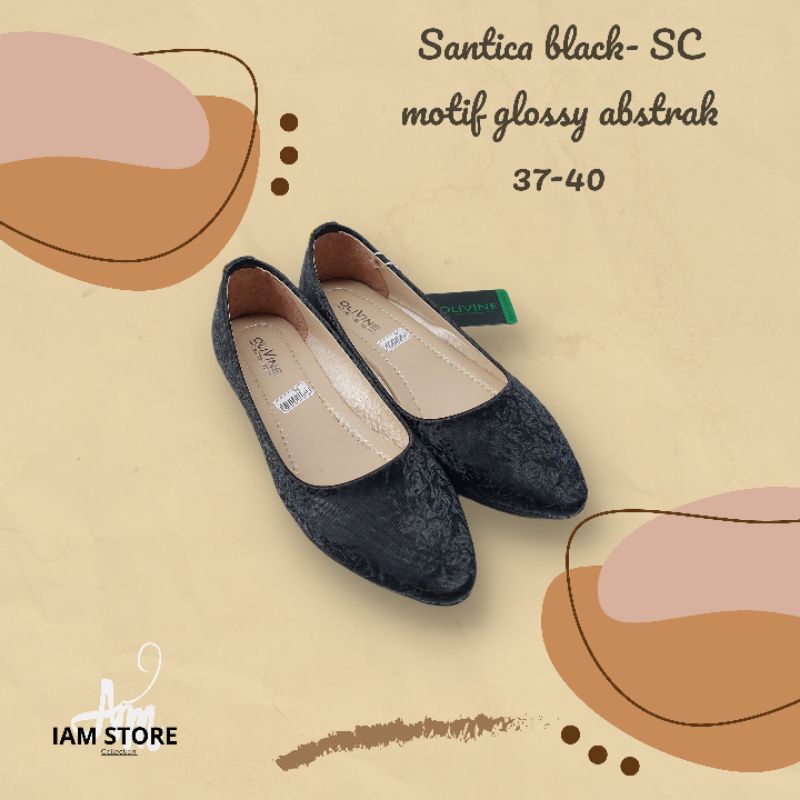 Santica black -SC flatshoes polos wanita hitam sepatu flatshoes