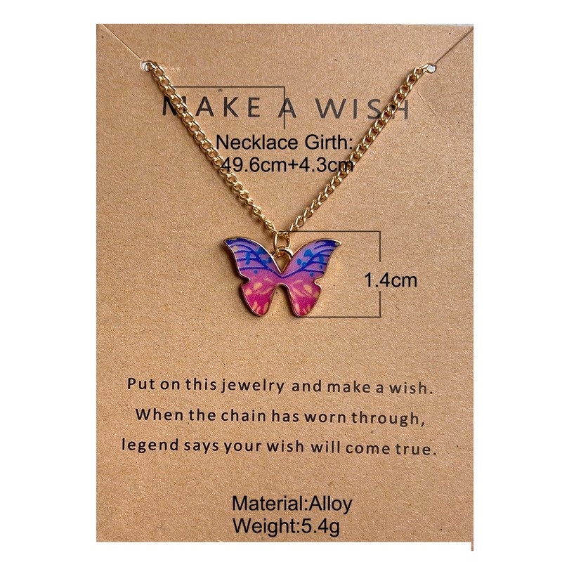 IFYOU Kalung Liontin Butterfly Warna Emas Gaya Korea Untuk Wanita