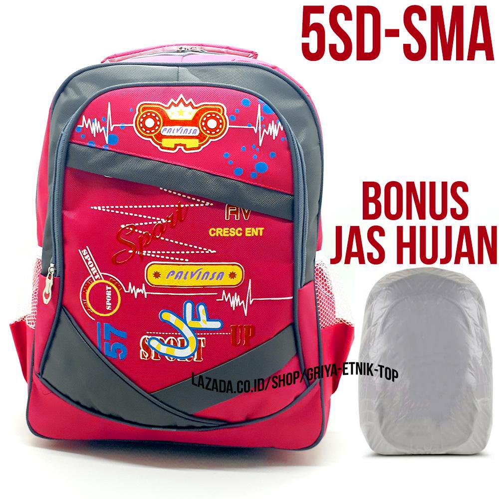 Tas Sekolah Anak Perempuan SMP SD 5 6 Ransel Gendong Punggung Laki Gratis Rain Cover Palvinsa Fokus