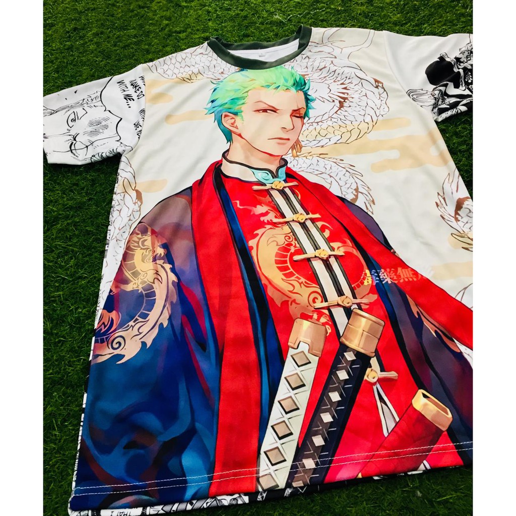 Tshirt Roronoa Zoro Badaass Fullprint Anime Onepiece Manga Premium Dryfit