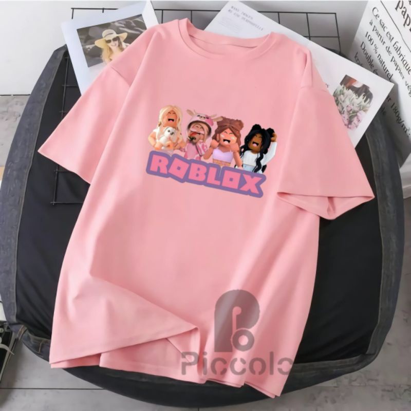 baju kaos anak anak roblox gril /kado ulang tahun bahan premium (free nama anak)