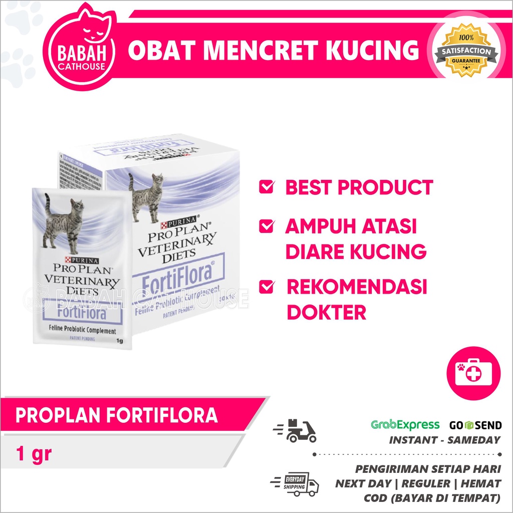 Purina FORTIFLORA Proplan Probiotik Kucing Obat Diare Mencret 