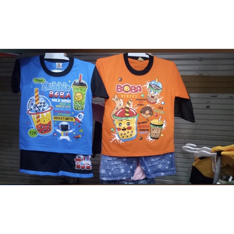 OBRAL KAOS SETELAN BOBA / MINUMAN ANAK KIDS MURAH