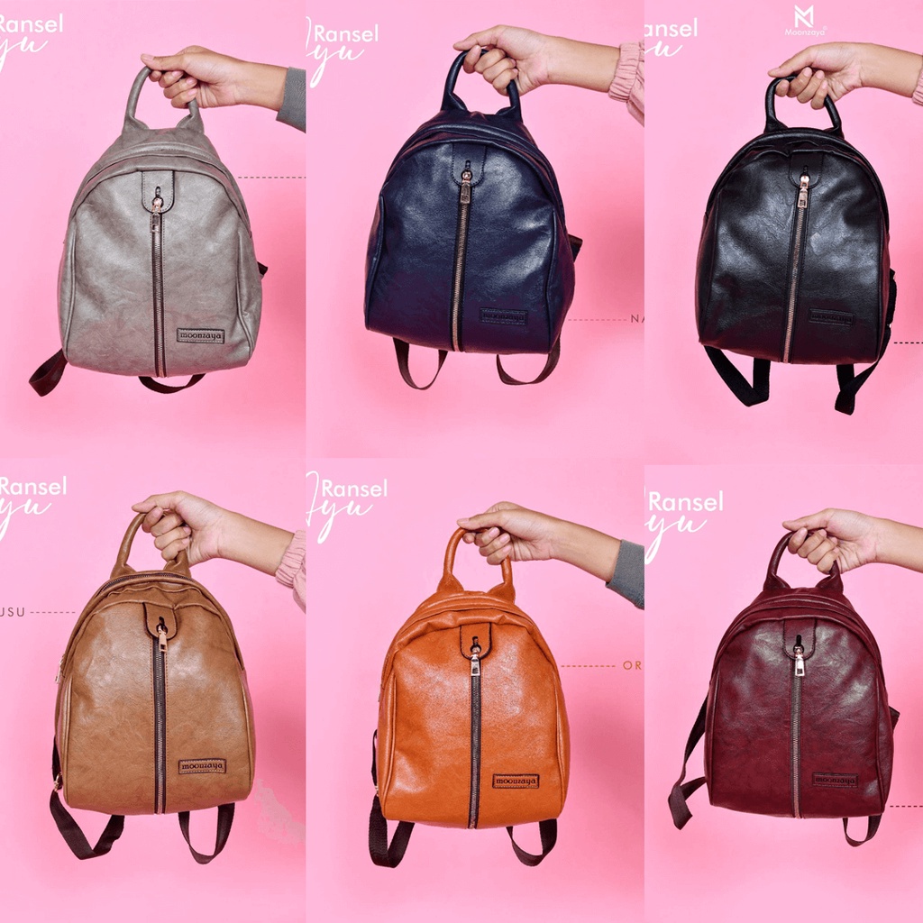 TAS RANSEL KULIT WANITA MOONZAYA RANSEL AYU ORIGINAL VIRAL KEKINIAN