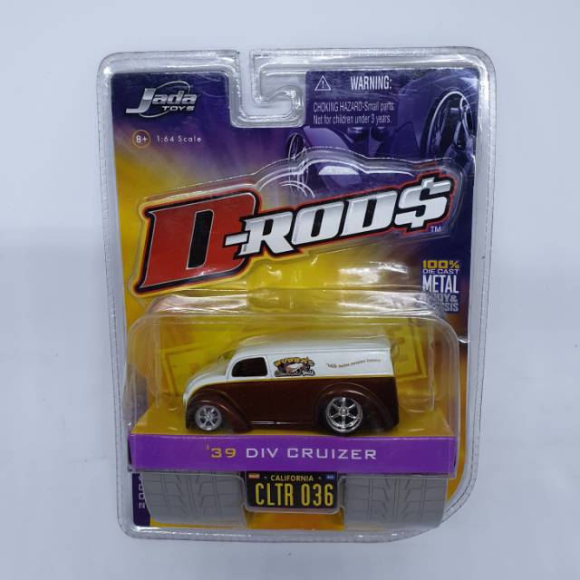 Diecast Mobil Jada D-Rods 39 Div Cruizer White Brown Skala 1:64 Miniatur Mobil Pajangan