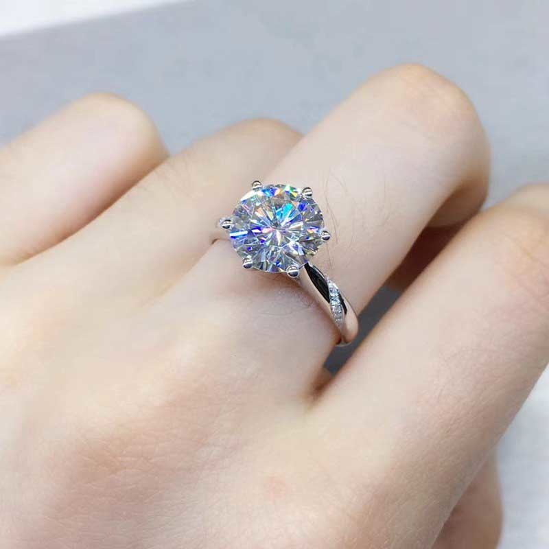 Cincin Berlian Platinum Aksesori Fashion Wanita Kawin Perak Kristal Rings