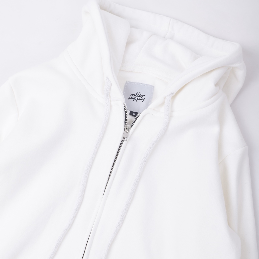 ZIPPER HOODIE WHITE