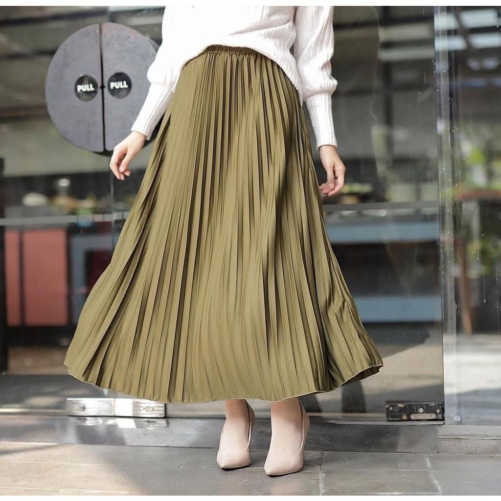 [] ROK PLISKET 256 MURAH PREMIUM HYGET MAYUNG FLARE SKIRT FLOWY FREXA