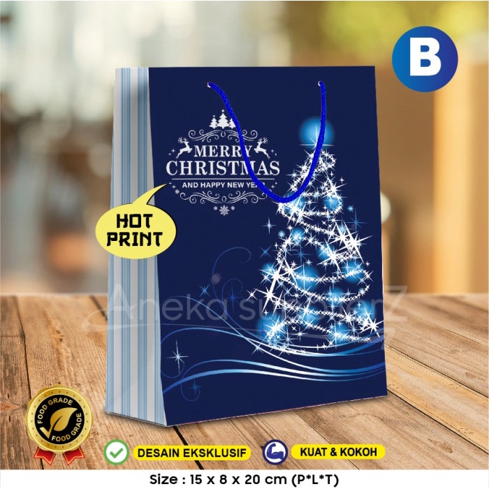 

Paper Bag Natal - Paper Bag Christmas 15x8x20 cm - B (5pcs)