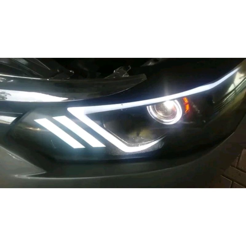 Headlamp Vios Gen 3.Castem Headlamp Lampu Depan Vios Gen 3.Lampu Vios Gen 3 Led Bar Proji