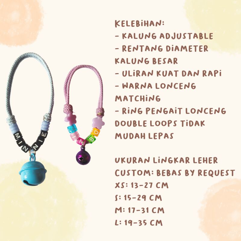 KALUNG KUCING NAMA MANIK PASTEL