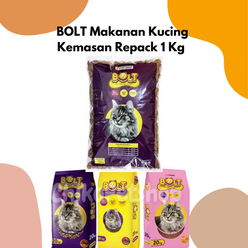 Makanan Kucing BOLT Paling MURAH Kemasan 1 Kg | BOLT 1Kg