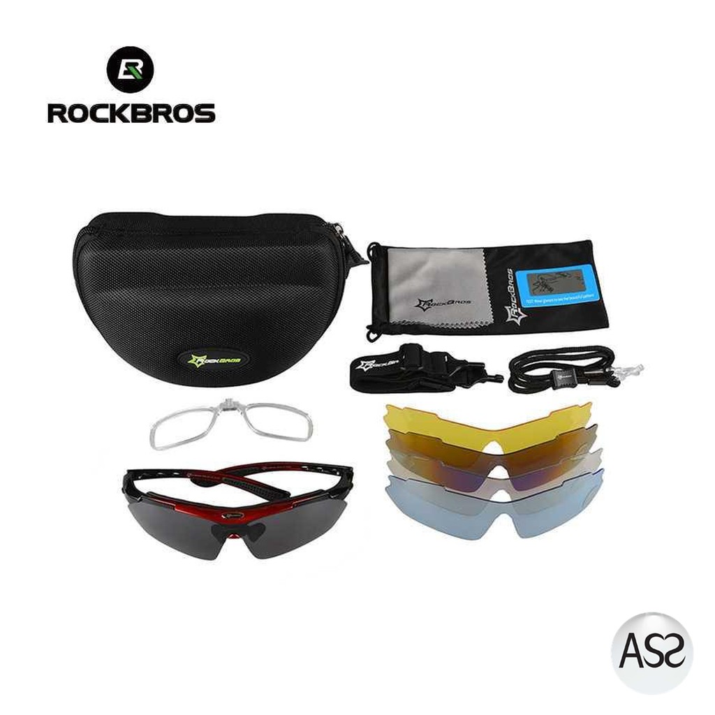 ASS Shop - Rockbros Kacamata Sepeda Polarized dengan 5 Lensa Myopia - 0089