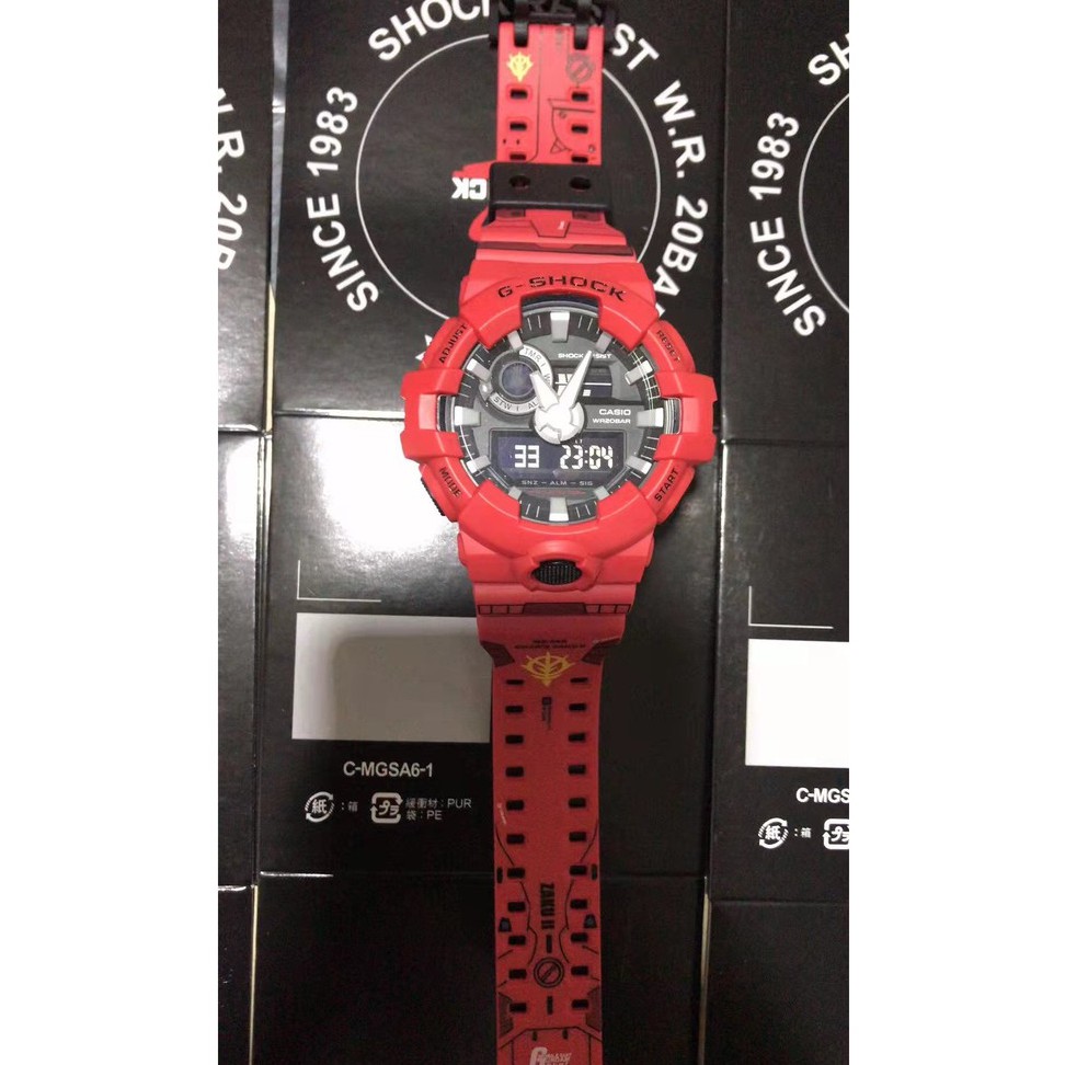 [Tersedia] CASIO GSHOCK GA700 joint full set waterproof-GA700 joint protection waterproof-GA700 black red