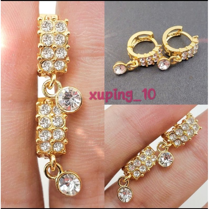 anting wanita anting jepit model rumbai permata