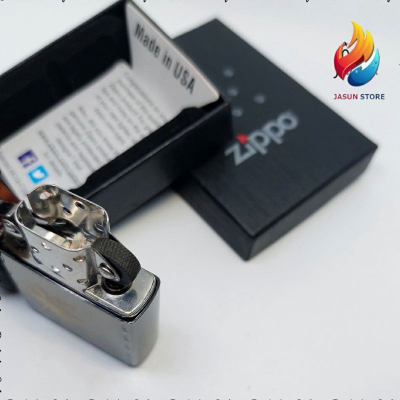 Korek Api Zippo Premium Original Black Ice Grafir Side Honey COD