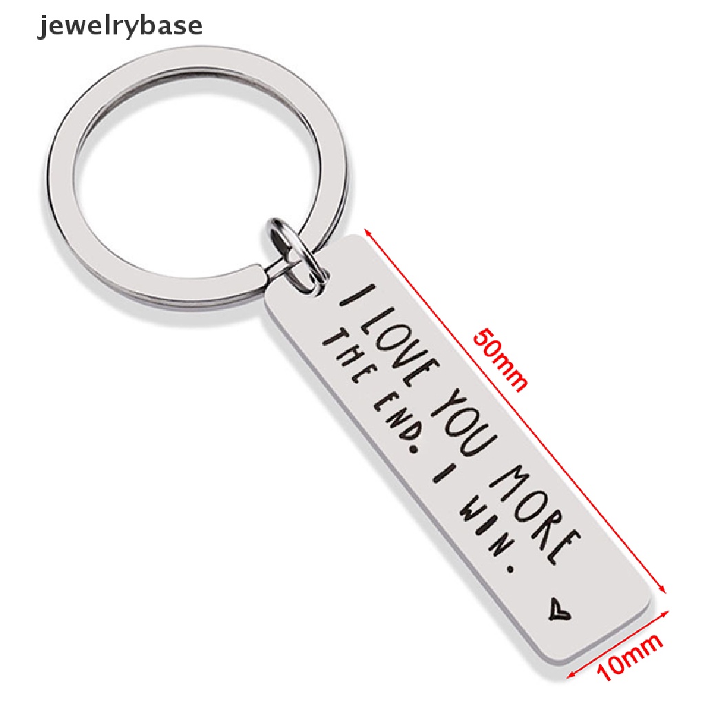 Gantungan Kunci Desain Tulisan I Love You More The END I Win Bahan Stainless Steel