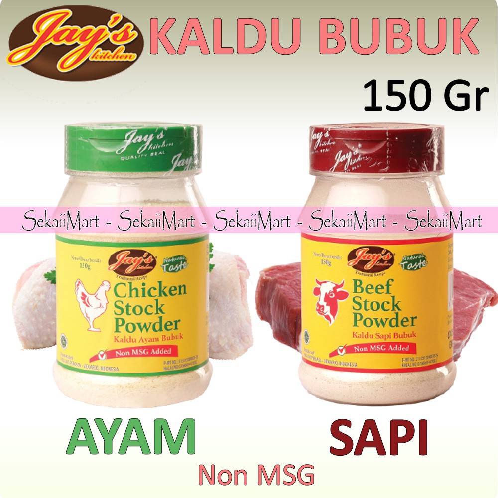 

JAY'S Kaldu Ayam / Sapi Bubuk Botol 150g - JAYS KITCHEN Chicken Beef Stock Powder