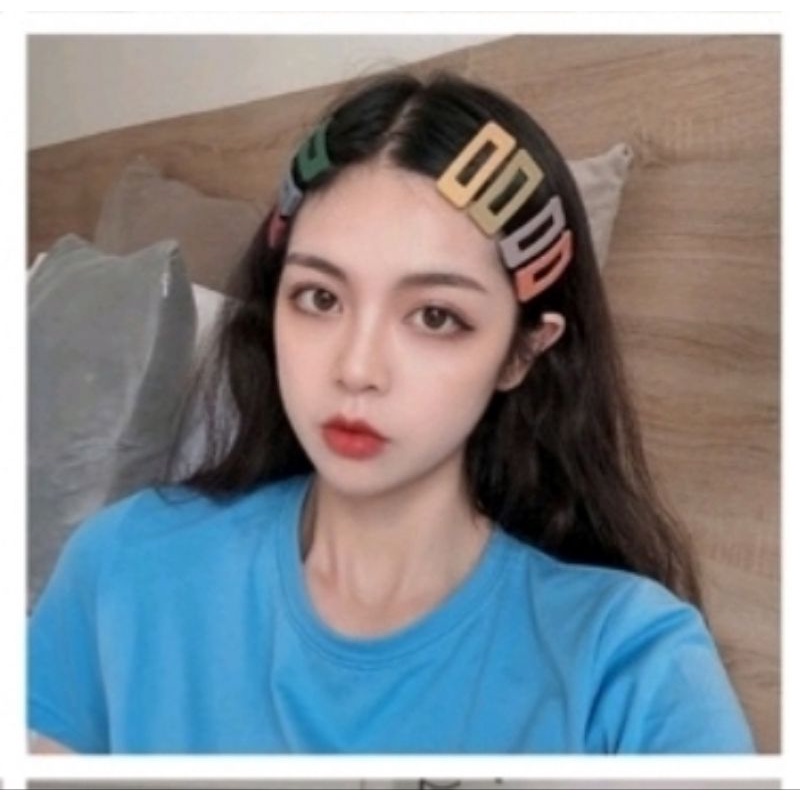 Jepit Rambut Gadis Korea Model Kotak Lubang Aksesoris Fashion Wanita Korean Style Hair Clips Best Seller