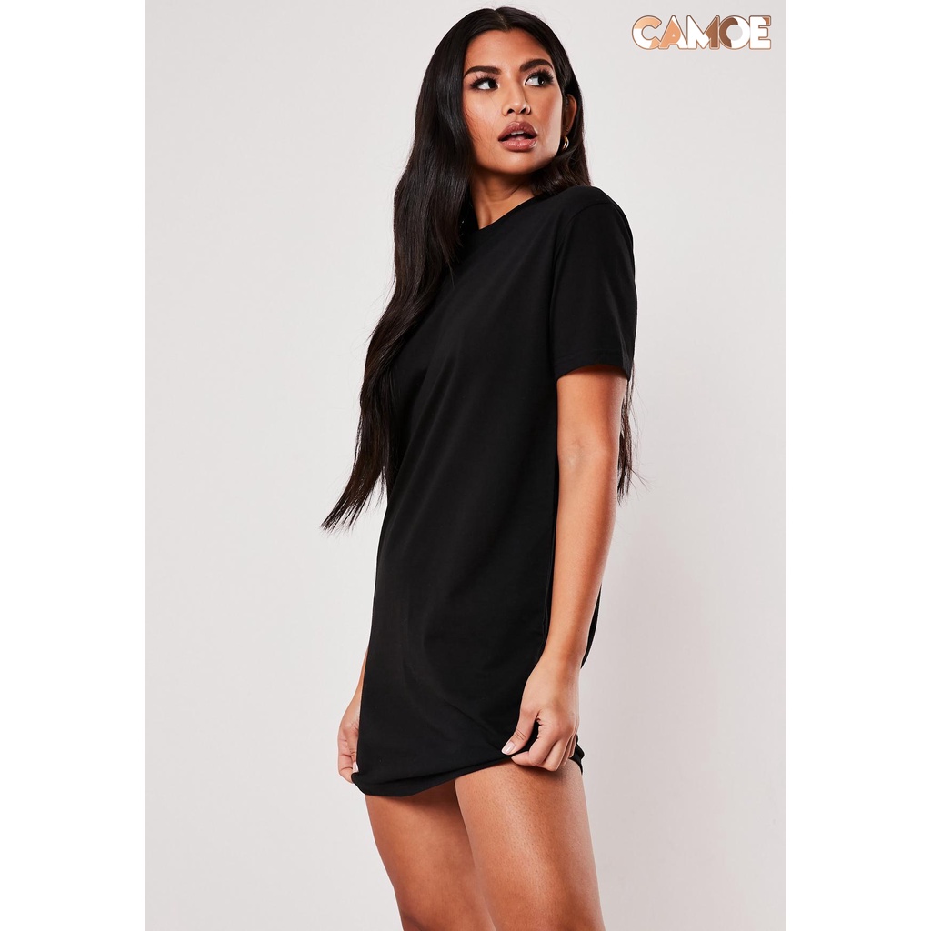 Baju Kaos Dress Wanita Premium warna Hitam polos